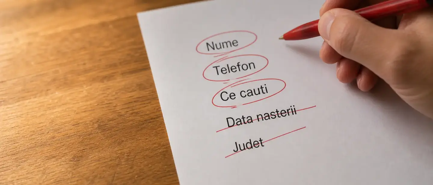 Ce întrebări pui în formular ca să filtrezi fără să alungi clientul